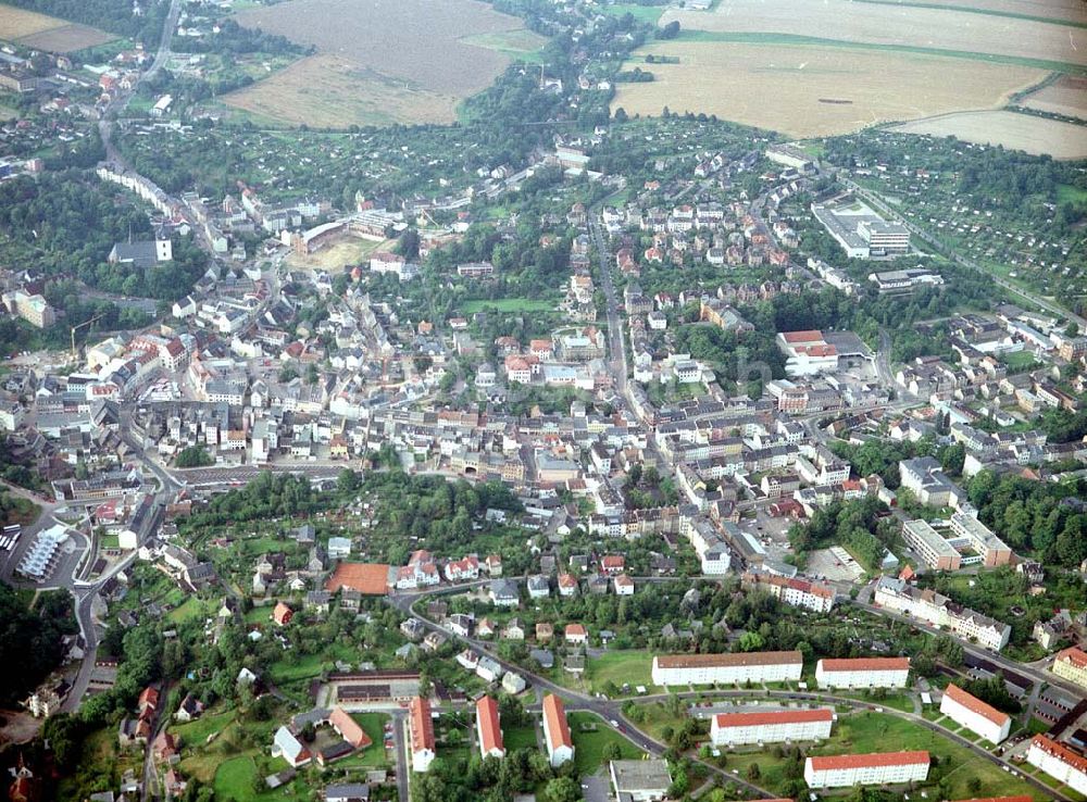 Aerial photograph Mittweida / Sachsen - Stadtzentrum von Mittweida in Sachsen.