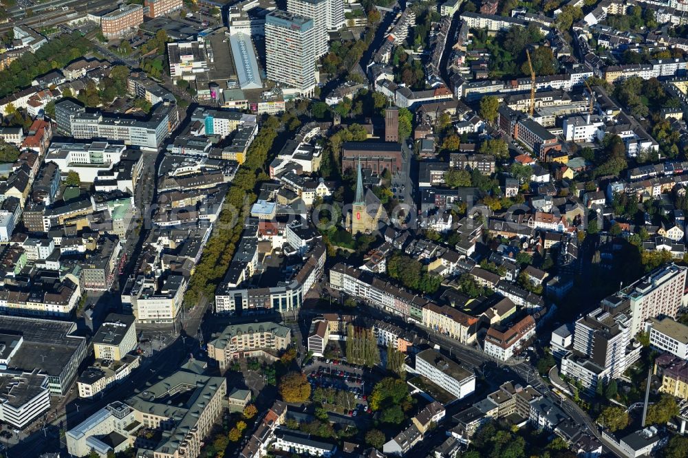 Mülheim an der Ruhr from above - View of the city centre of Muelheim an der Ruhr in the state North Rhine-Westphalia