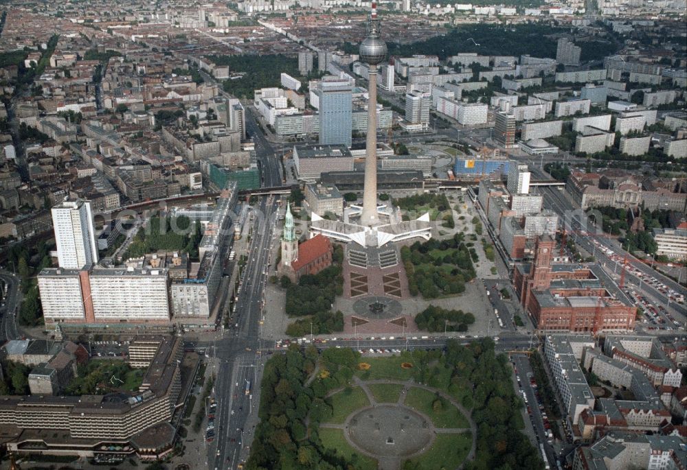 Aerial image Berlin - City Center East in downtown at the Berlin TV Tower in Berlin - Mitte