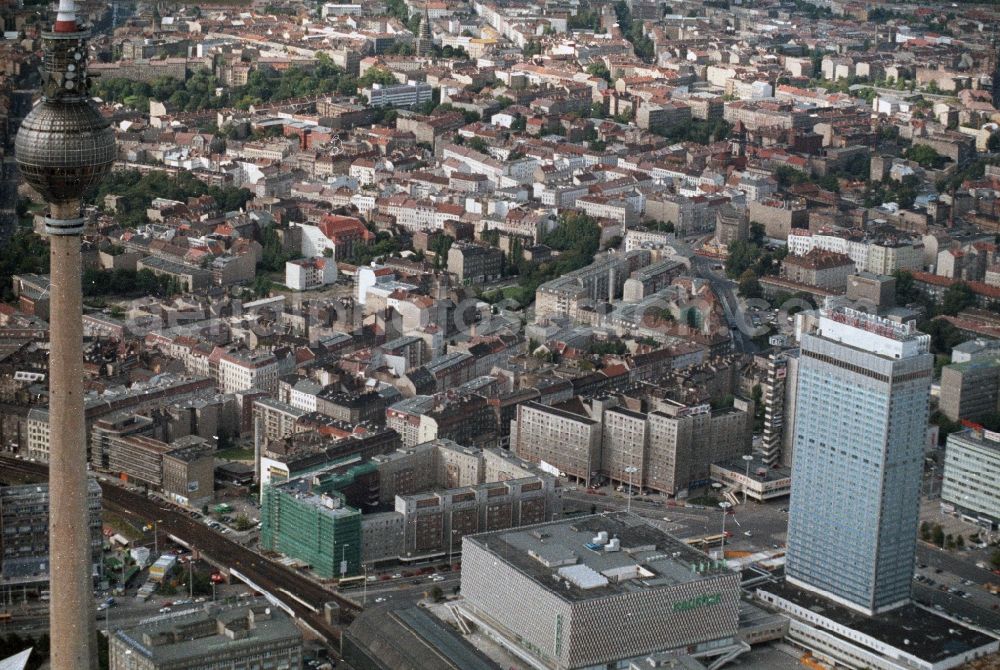 Aerial image Berlin - City Center East in downtown at the Berlin TV Tower in Berlin - Mitte