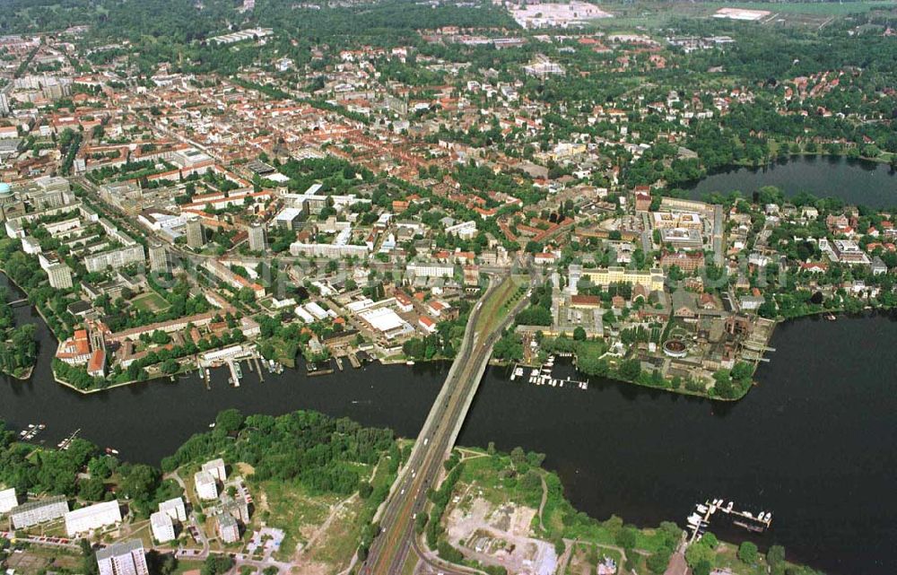 Aerial photograph Potsdam-Stadt - Stadtzentrum Potsdam.