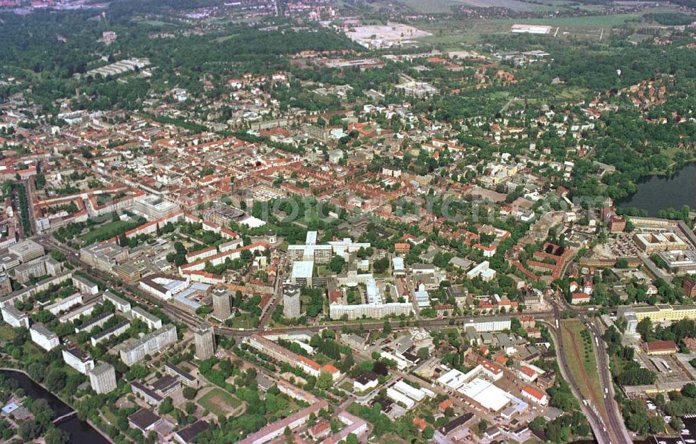 Potsdam-Stadt from the bird's eye view: Stadtzentrum Potsdam.