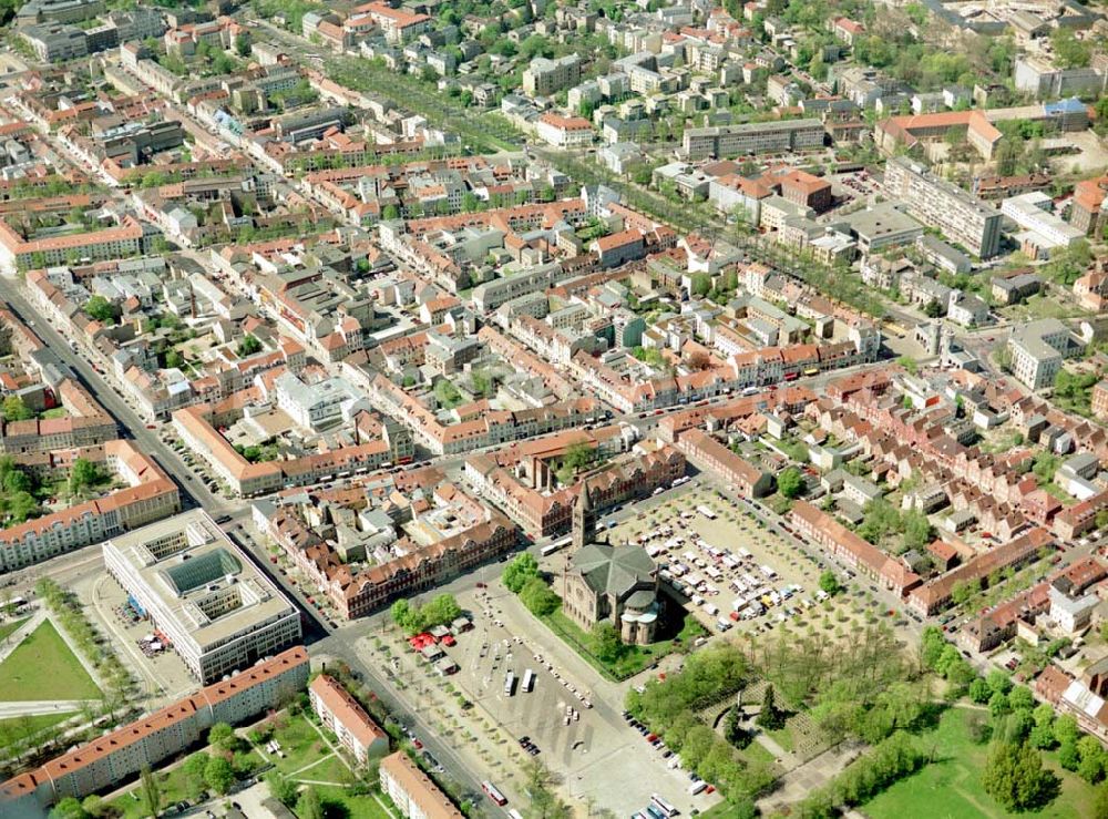 Potsdam from above - Stadtzentrum von Potsdam am Holländerviertel.