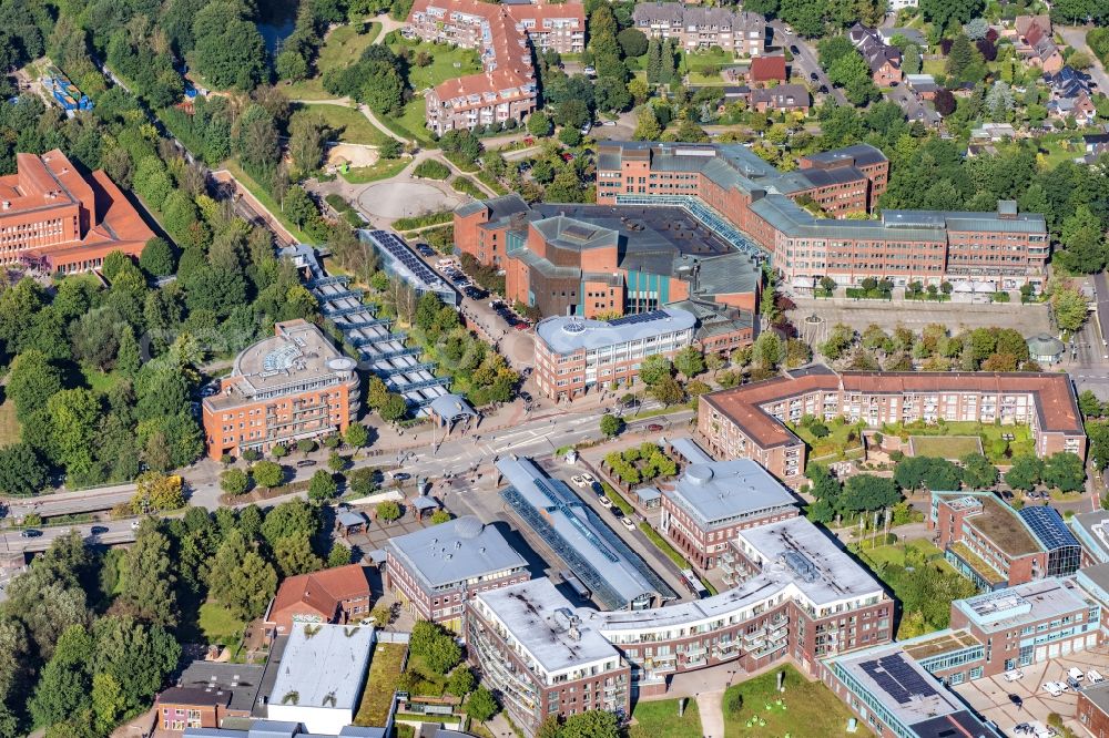 Aerial image Norderstedt - City center town hall S-Bahn in Norderstedt in the state Schleswig-Holstein, Germany