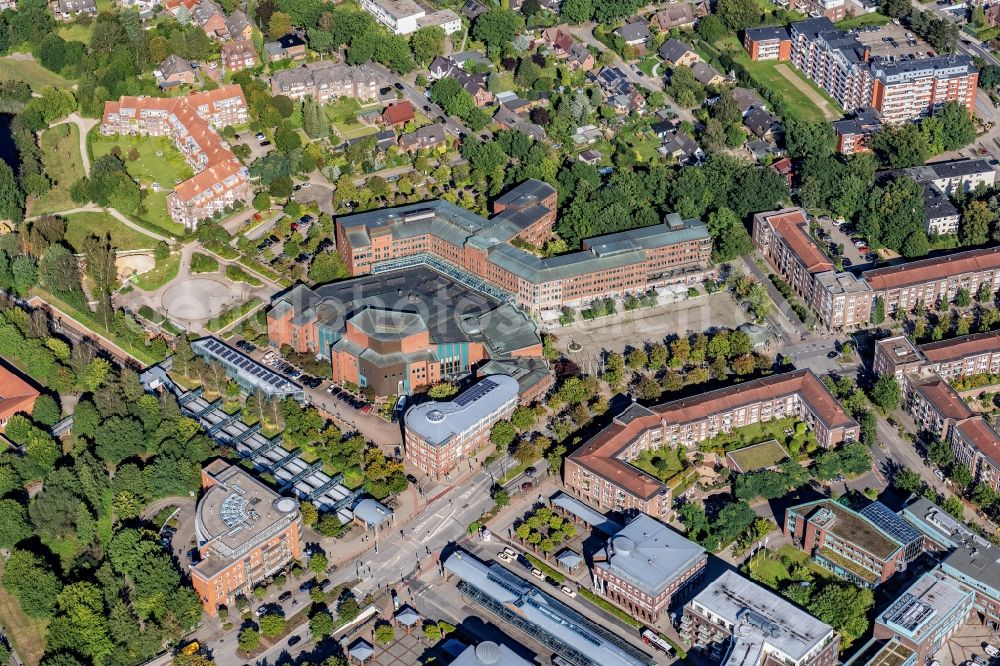 Aerial image Norderstedt - City center town hall S-Bahn in Norderstedt in the state Schleswig-Holstein, Germany