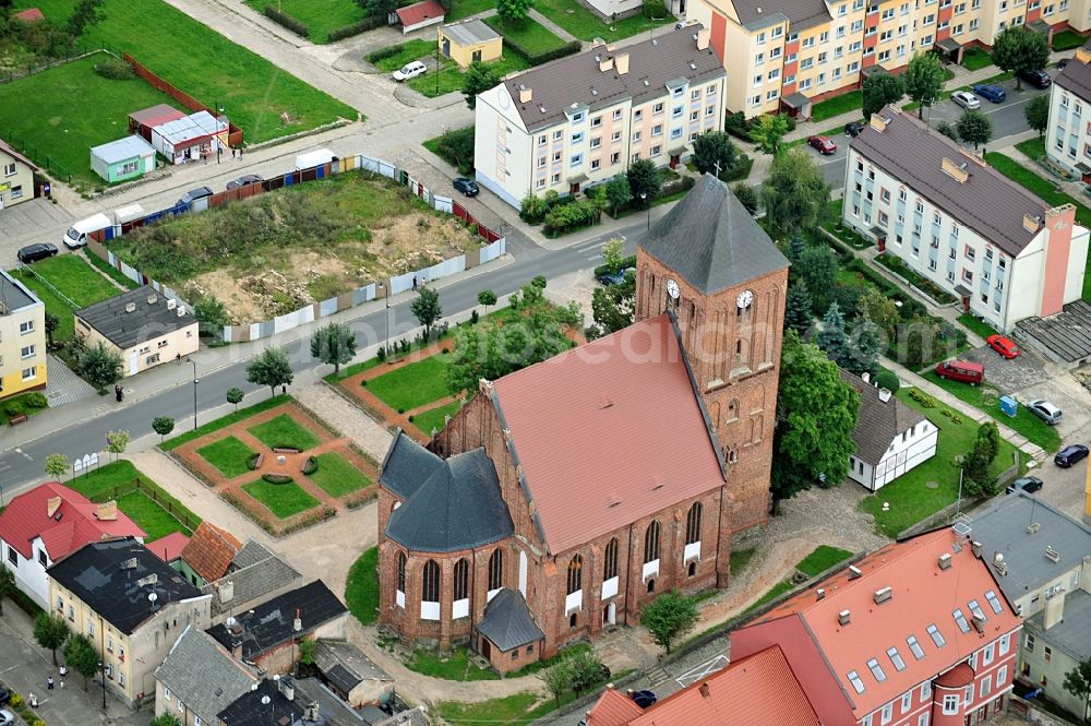 Aerial image Recz / Reetz - View of the Christ Church in the town centre of Reetz in the province Westpommern