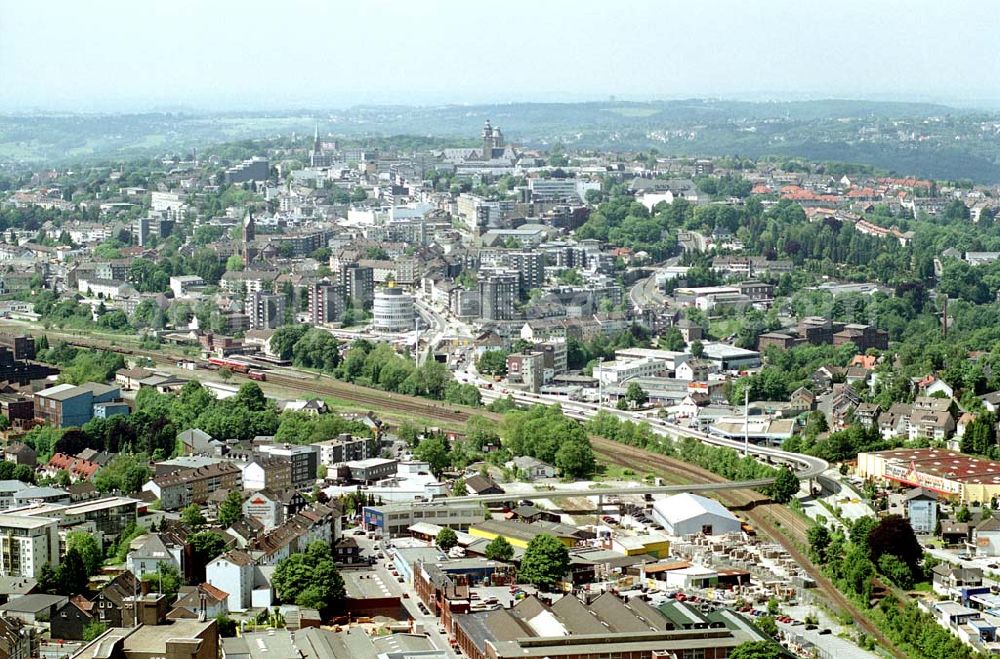 Aerial photograph Remscheid / NRW - Stadtzentrum Remscheid. Datum: 26.05.03