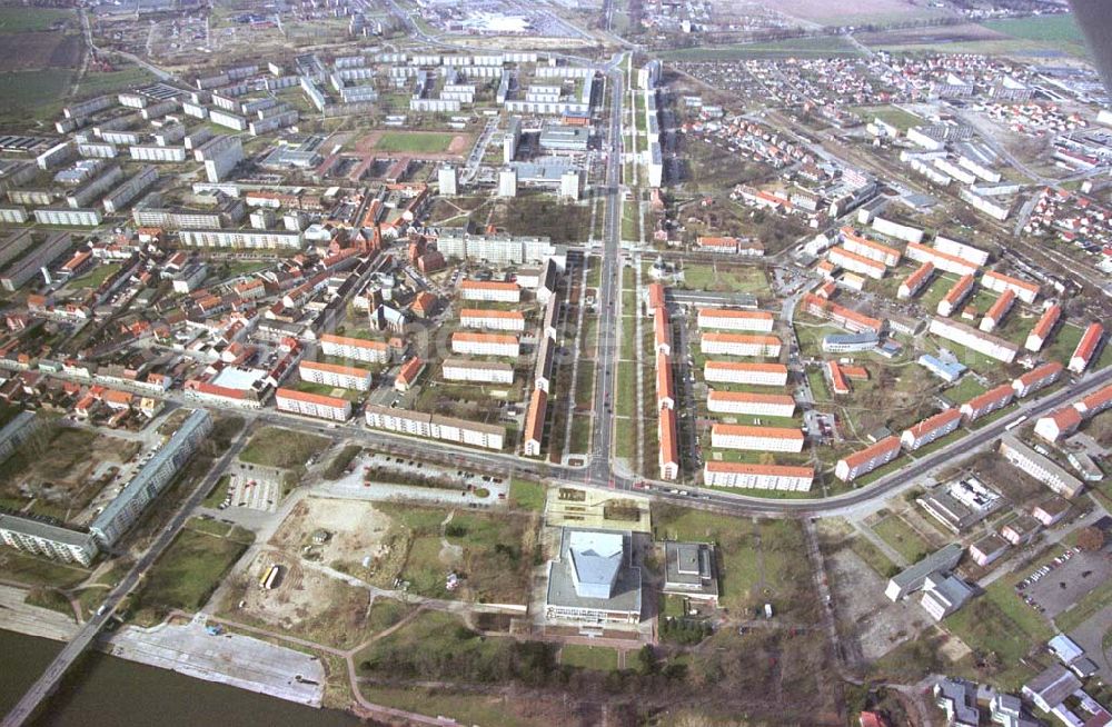 Aerial image Schwedt / Oder - Stadtzentrum von Schwedt / Oder. 11.03.02