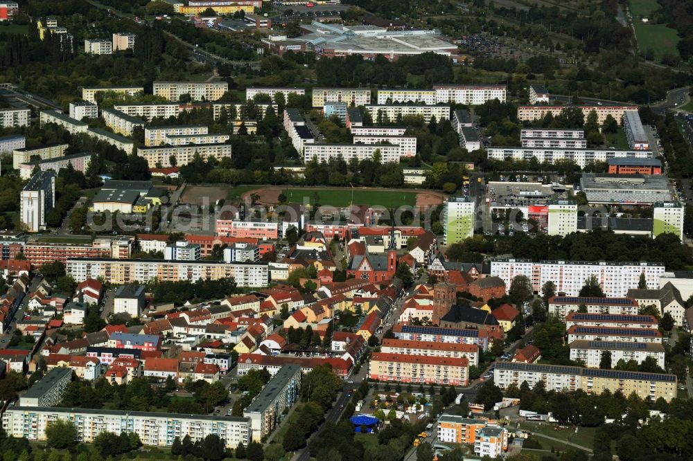 Schwedt/Oder from above - City center in Schwedt / Oder in Brandenburg