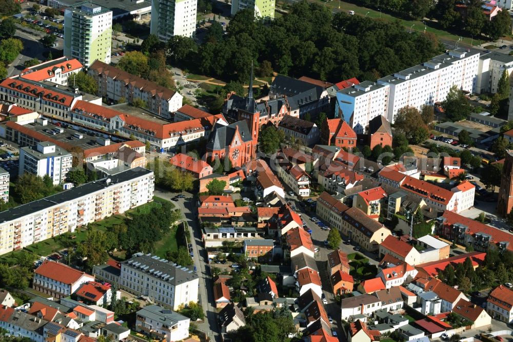 Aerial image Schwedt/Oder - City center in Schwedt / Oder in Brandenburg