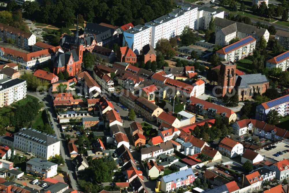 Schwedt/Oder from above - City center in Schwedt / Oder in Brandenburg