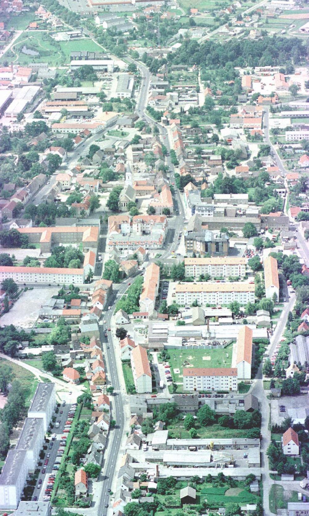 Aerial image Seelow / Brandenburg - Stadtzentrum von Seelow / Brandenburg