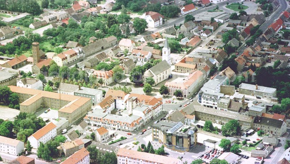 Seelow / Brandenburg from above - Stadtzentrum in Seelow / Brandenburg