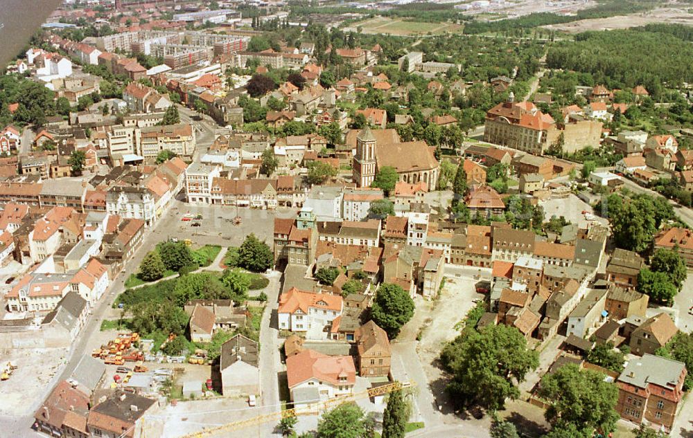 Senftenberg / Brandenburg from above - Stadtzentrum von Senftenberg in Brandenburg.