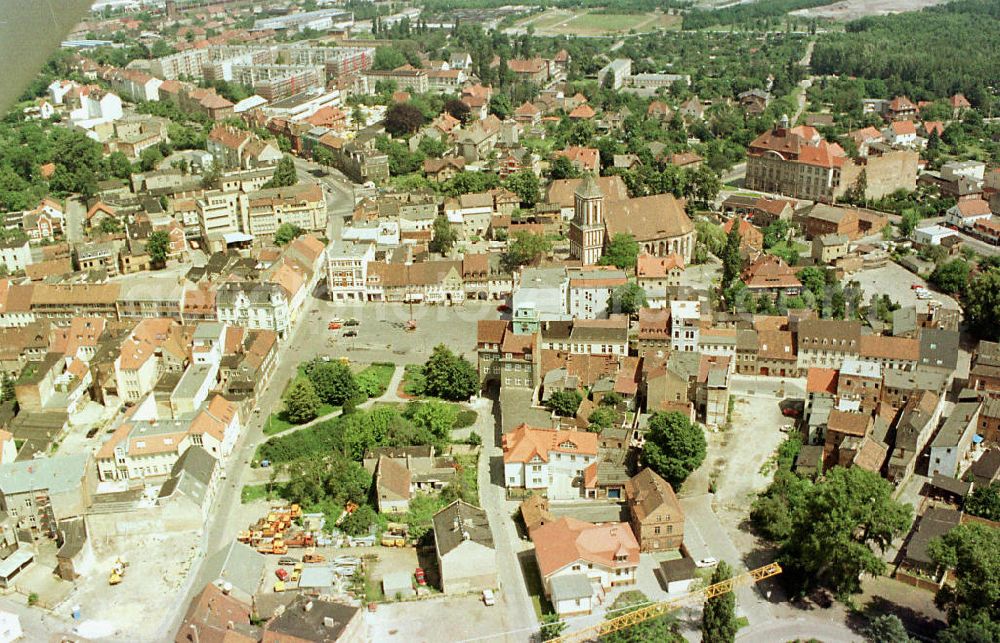 Senftenberg / Brandenburg from the bird's eye view: Stadtzentrum von Senftenberg in Brandenburg.