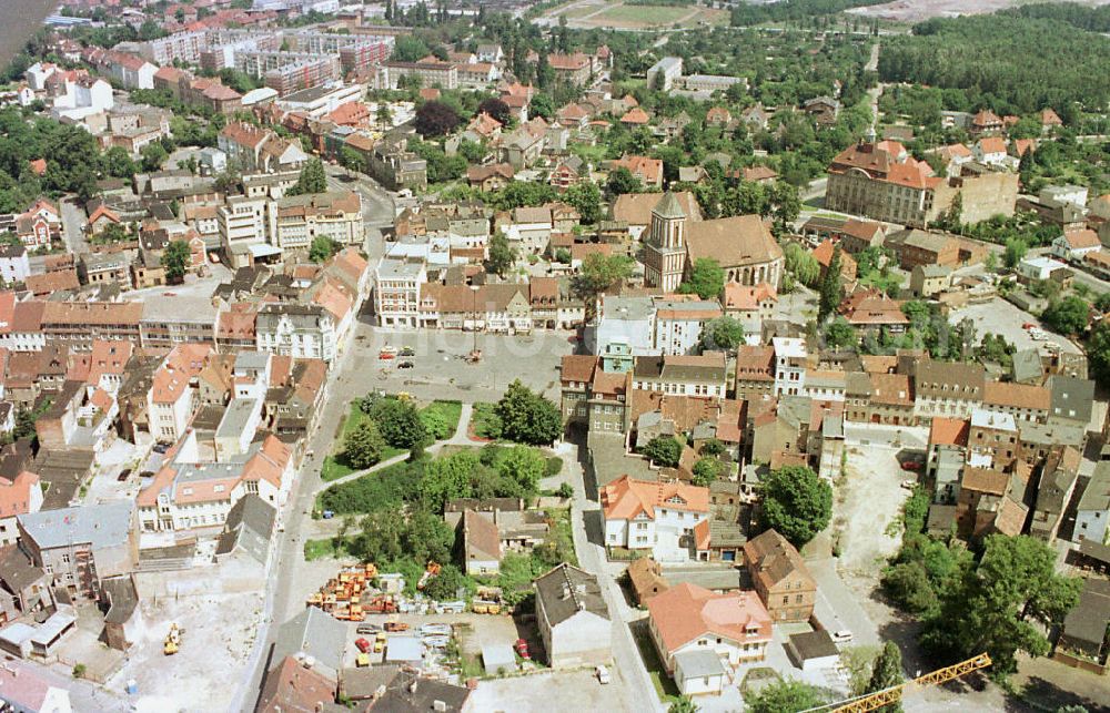 Aerial image Senftenberg / Brandenburg - Stadtzentrum von Senftenberg in Brandenburg.