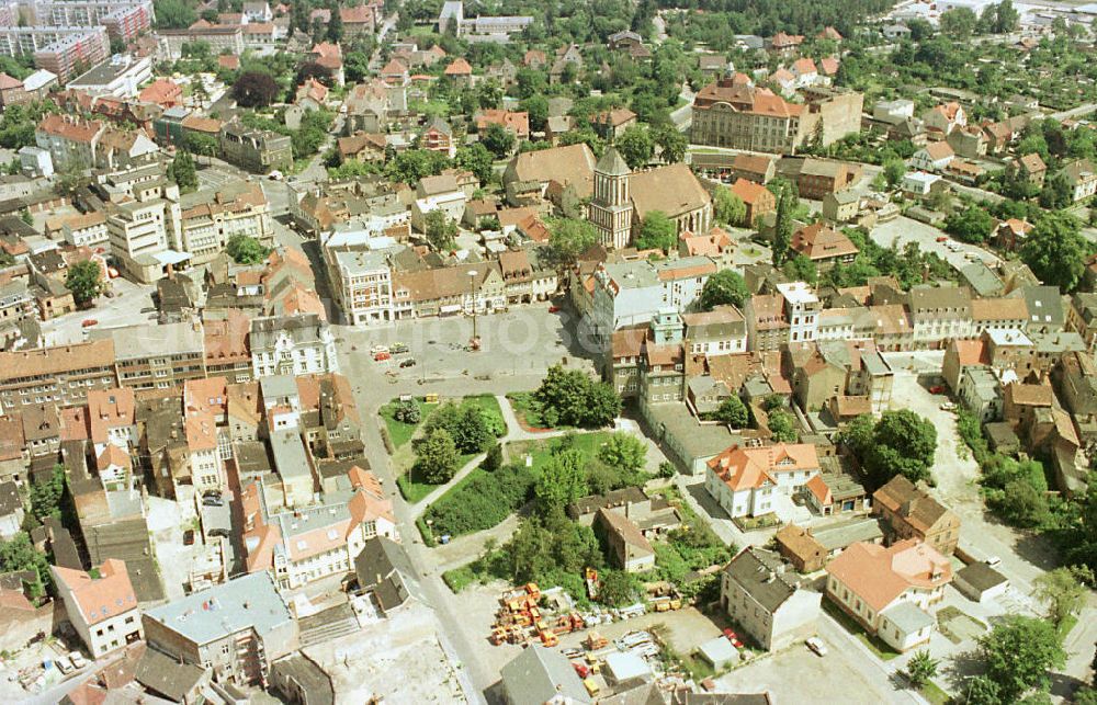 Aerial photograph Senftenberg / Brandenburg - Stadtzentrum von Senftenberg in Brandenburg.