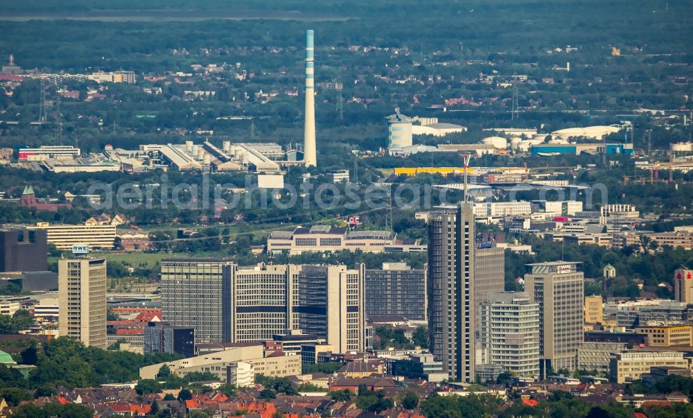 Aerial photograph Essen - City center with the skyline in the downtown area in Essen in the state North Rhine-Westphalia