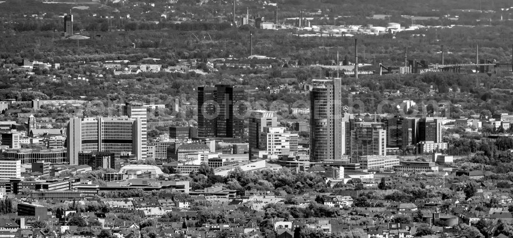 Aerial image Essen - City center with the skyline in the downtown area in Essen in the state North Rhine-Westphalia