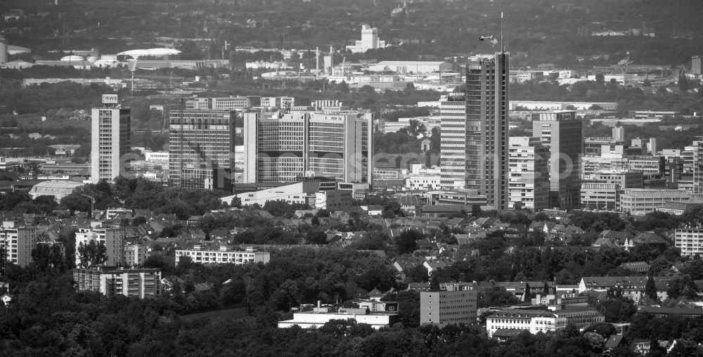 Aerial image Essen - City center with the skyline in the downtown area in Essen in the state North Rhine-Westphalia