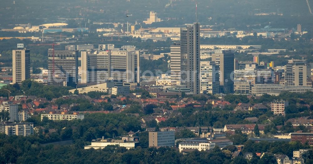 Aerial photograph Essen - City center with the skyline in the downtown area in Essen in the state North Rhine-Westphalia