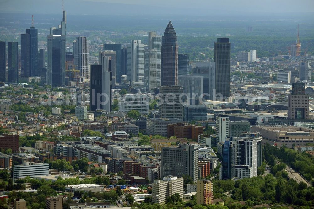 Frankfurt am Main from above - City center with the skyline in the downtown area in Frankfurt in the state Hesse