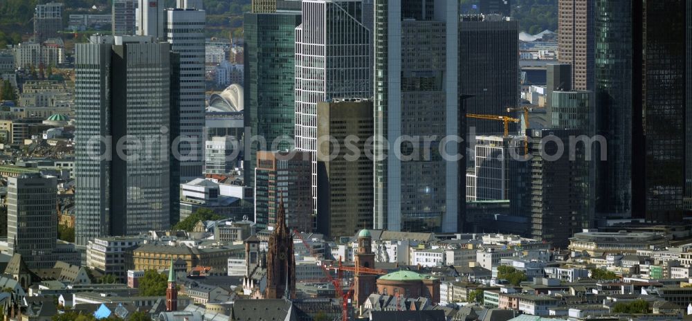 Frankfurt am Main from above - City center with the skyline in the downtown area in Frankfurt in the state Hesse