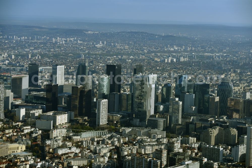 Paris Nanterre from the bird's eye view: City center with the skyline in the downtown area in Paris Nanterre in Ile-de-France, France