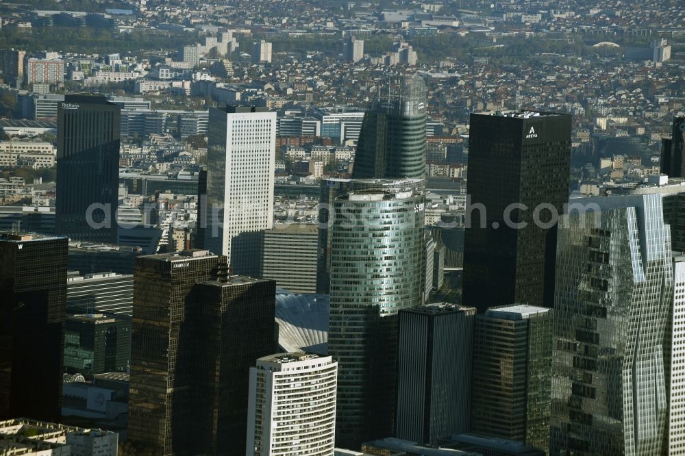 Paris Nanterre from above - City center with the skyline in the downtown area in Paris Nanterre in Ile-de-France, France