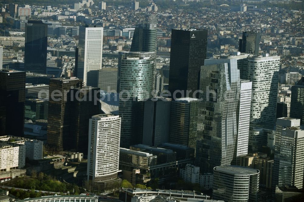 Paris Nanterre from the bird's eye view: City center with the skyline in the downtown area in Paris Nanterre in Ile-de-France, France