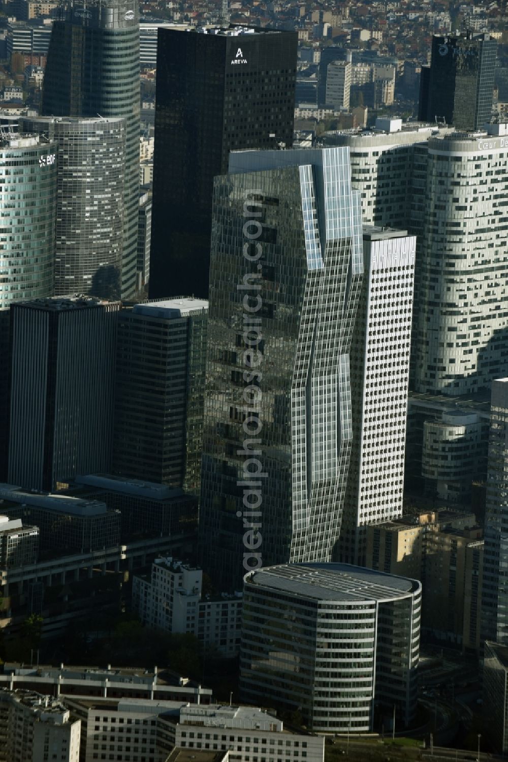 Aerial photograph Paris Nanterre - City center with the skyline in the downtown area in Paris Nanterre in Ile-de-France, France