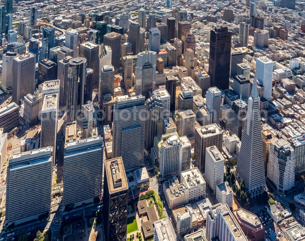 Aerial photograph San Francisco - City center with the skyline in the downtown area in San Francisco in USA