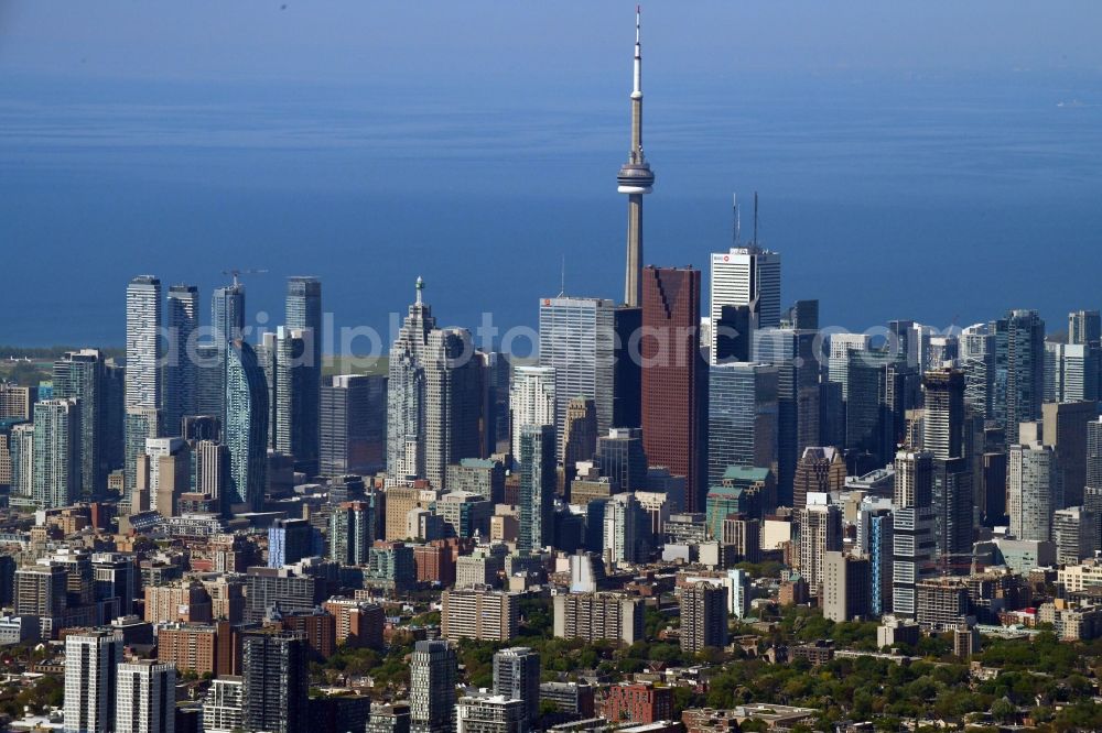 Toronto from above - City center with the skyline in the downtown area in Toronto in Ontario, Canada