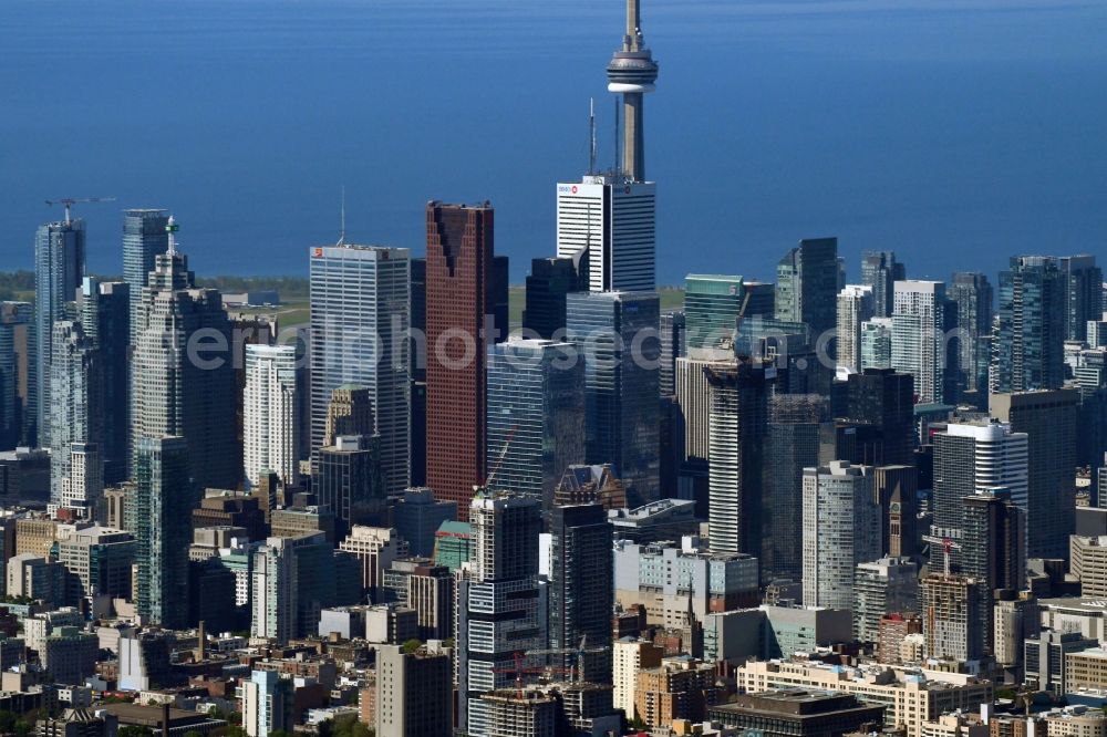 Aerial image Toronto - City center with the skyline in the downtown area in Toronto in Ontario, Canada