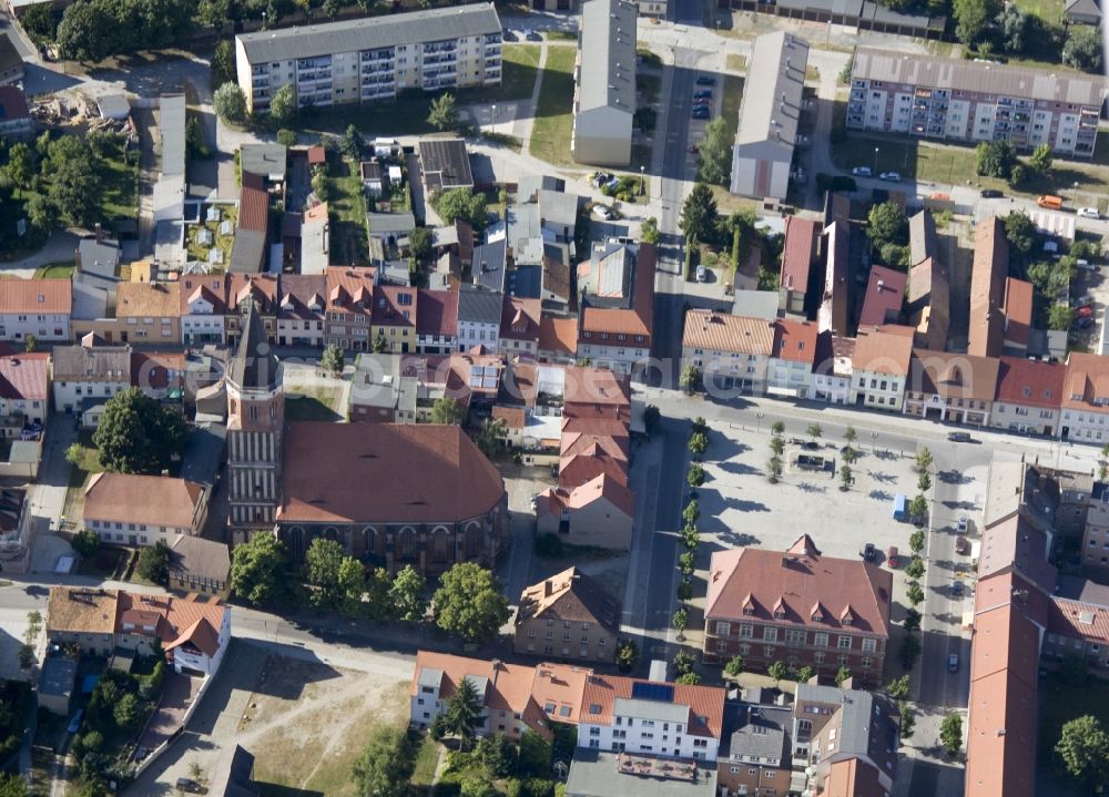 Calau from the bird's eye view: The center of the city in Calau Oberspreewald Lausitz in Brandenburg