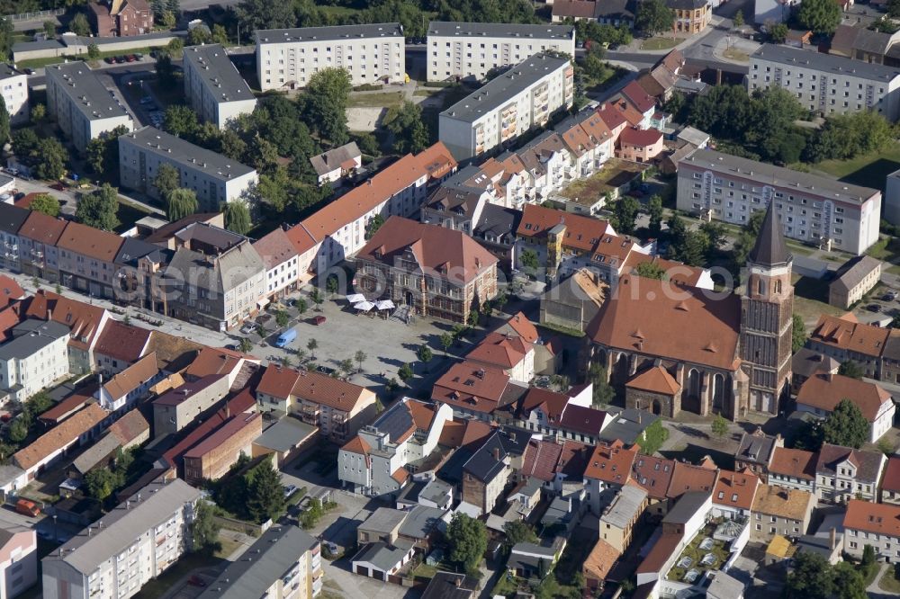 Aerial photograph Calau - The center of the city in Calau Oberspreewald Lausitz in Brandenburg