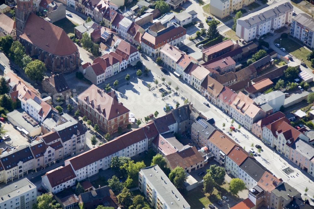 Aerial image Calau - The center of the city in Calau Oberspreewald Lausitz in Brandenburg