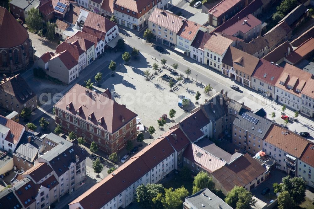 Aerial photograph Calau - The center of the city in Calau Oberspreewald Lausitz in Brandenburg