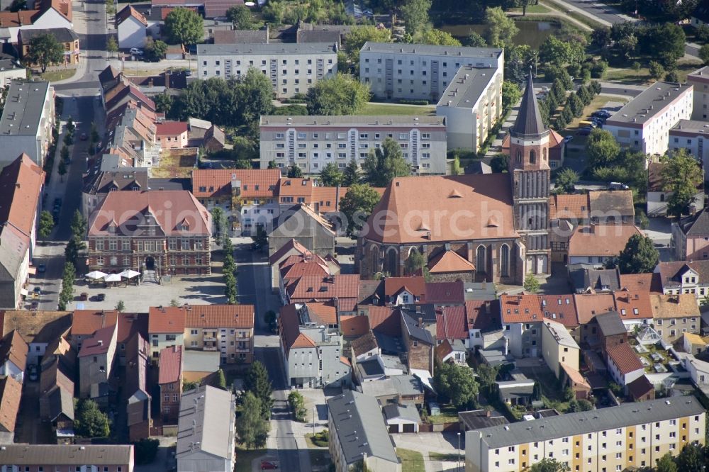 Aerial image Calau - The center of the city in Calau Oberspreewald Lausitz in Brandenburg