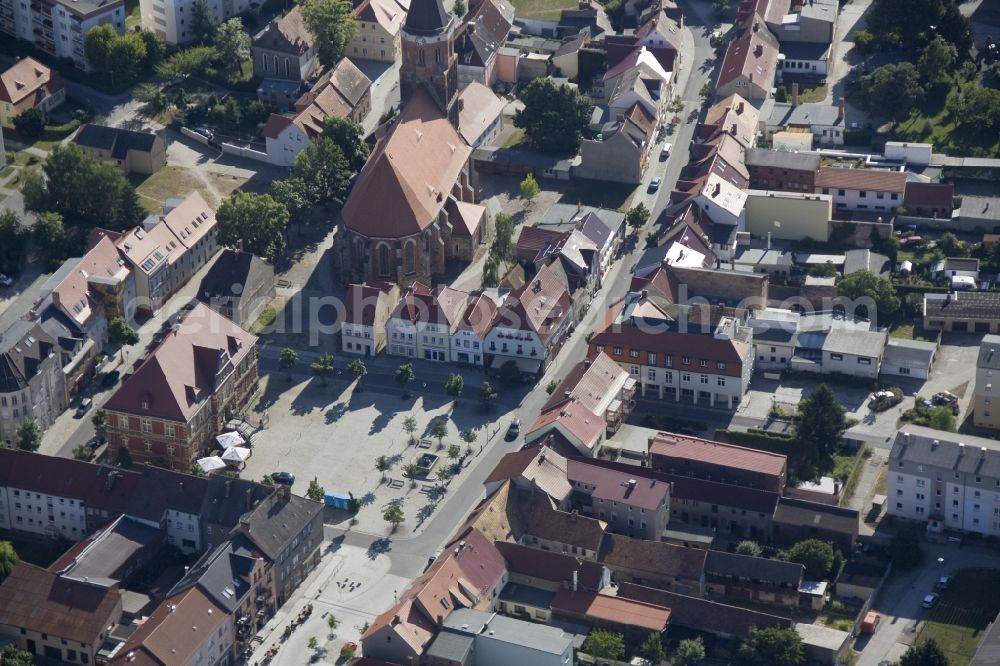 Calau from the bird's eye view: The center of the city in Calau Oberspreewald Lausitz in Brandenburg