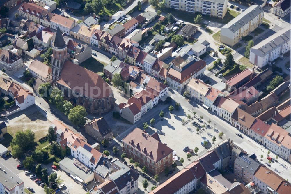 Aerial image Calau - The center of the city in Calau Oberspreewald Lausitz in Brandenburg