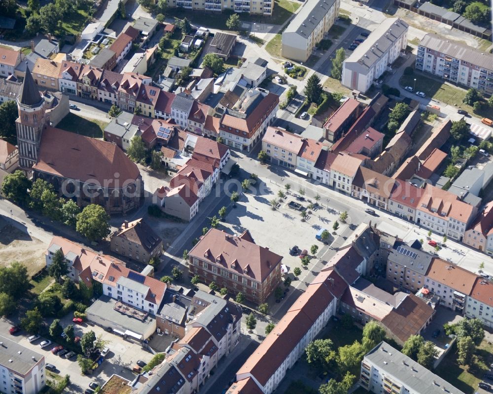 Aerial photograph Calau - The center of the city in Calau Oberspreewald Lausitz in Brandenburg