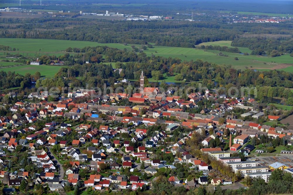 Aerial photograph Wörlitz - City center and downtown in Woerlitz in Saxony-Anhalt