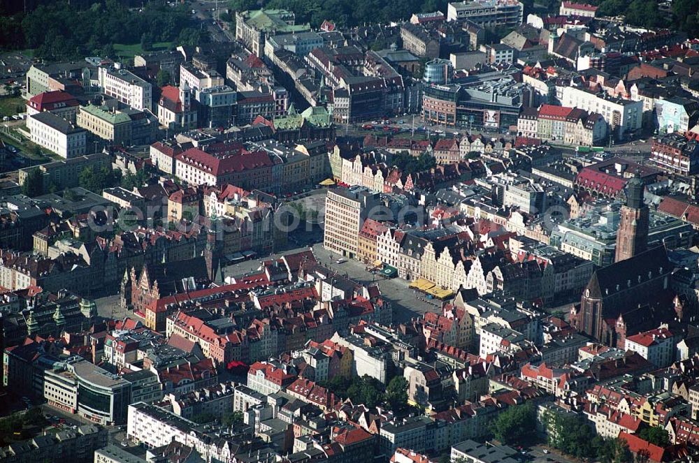 Aerial photograph Wroclaw (Polen) - Blick auf das Stadtzentrum von Wroclaw.