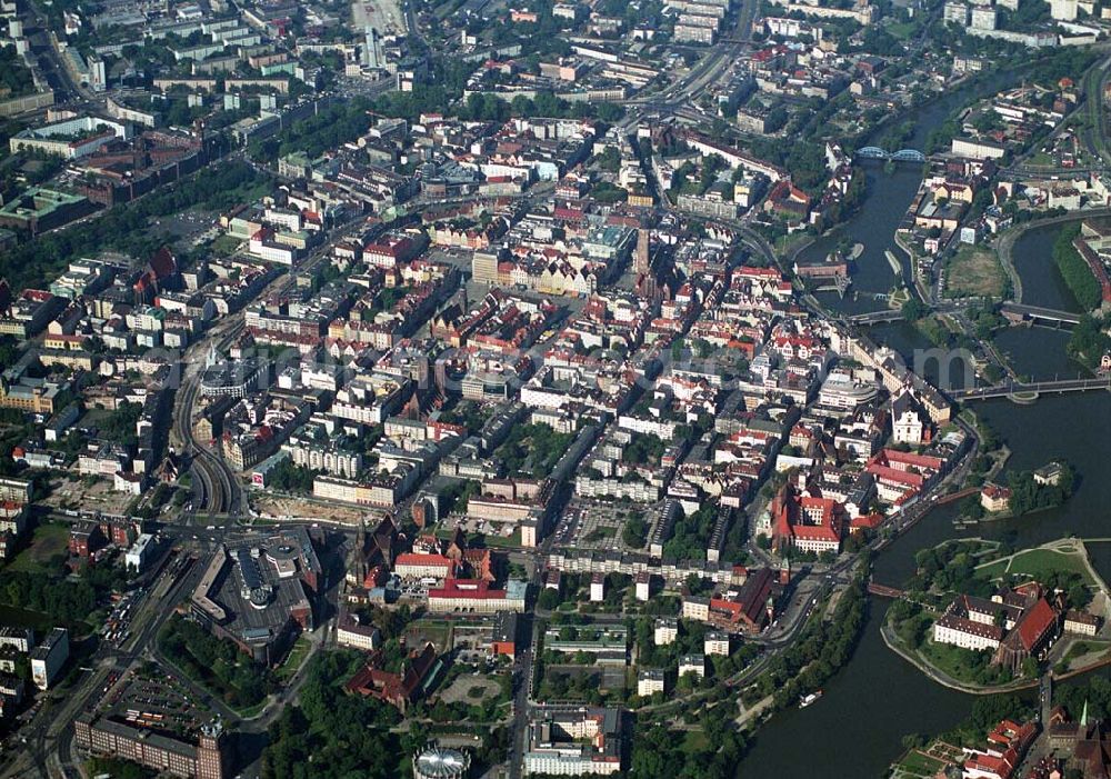 Aerial image Wroclaw (Polen) - Blick auf das Stadtzentrum von Wroclaw.