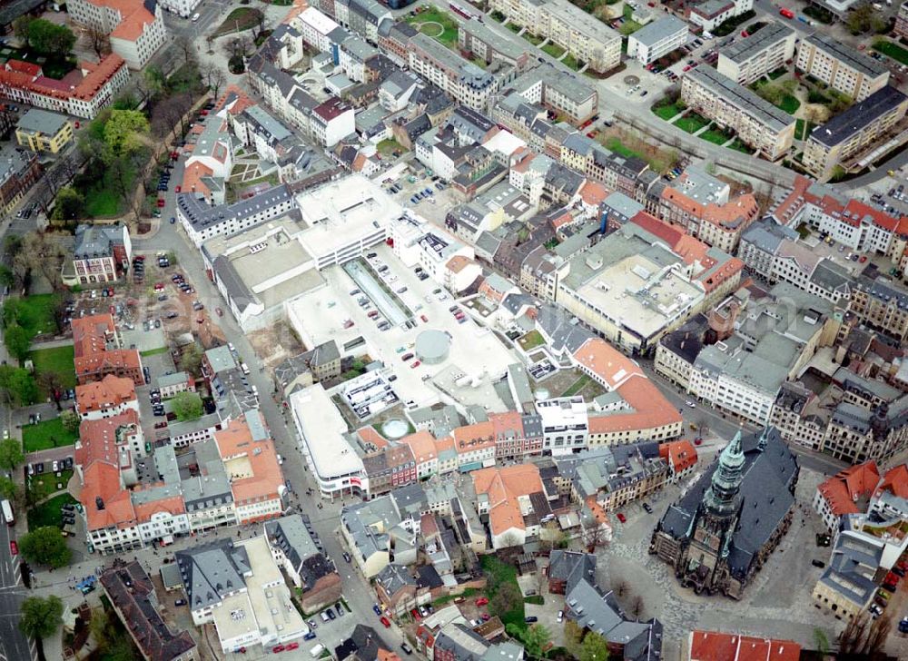 Aerial image Zwickau / Sachsen - Stadtzentrum von Zwickau mit neuem Einkaufszentrum.