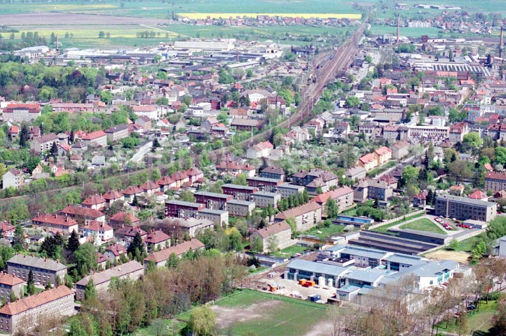 Finsterwalde from the bird's eye view: 04.05.1995 Stadtzenturm Finsterwalde, Brandenburg