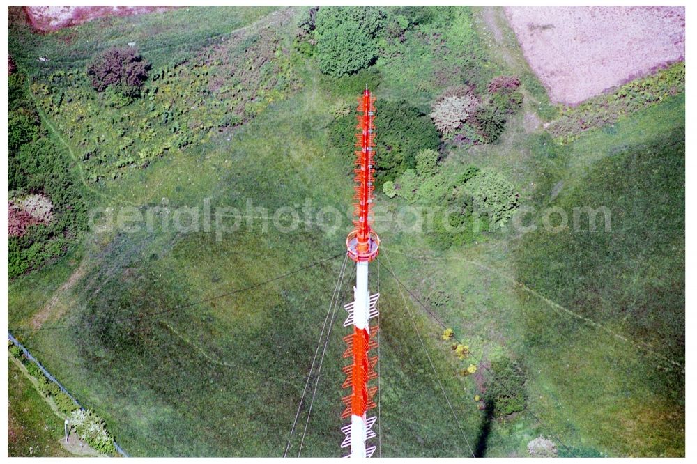 Göttelborn from above - Steel mast funkturm and transmission system as basic network transmitter in Goettelborn in the state Saarland