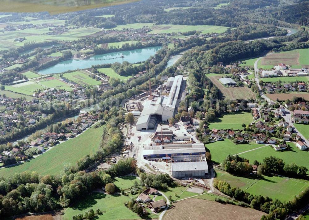 Aerial image Freilassing / Bayern - Stahlwerk Annahütte der Unternehmensgruppe MAX AICHER in Freilassing.