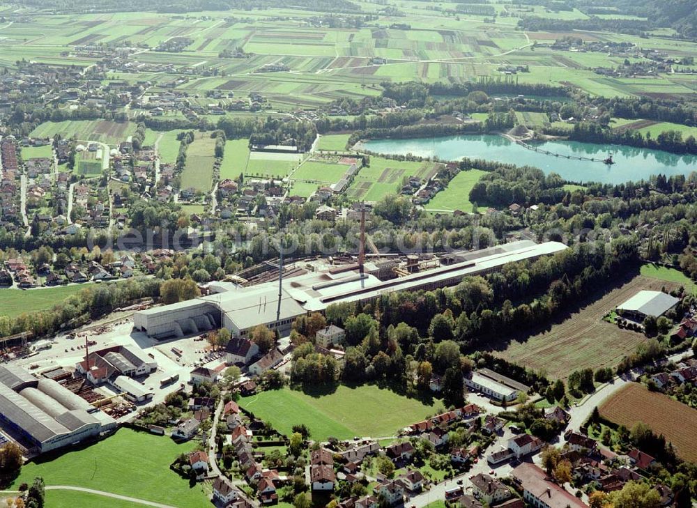 Freilassing / Bayern from the bird's eye view: Stahlwerk Annahütte der Unternehmensgruppe MAX AICHER in Freilassing.